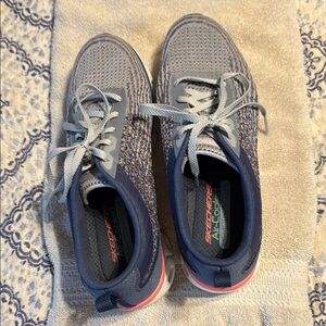 Skechers Gray and Blue Sneakers